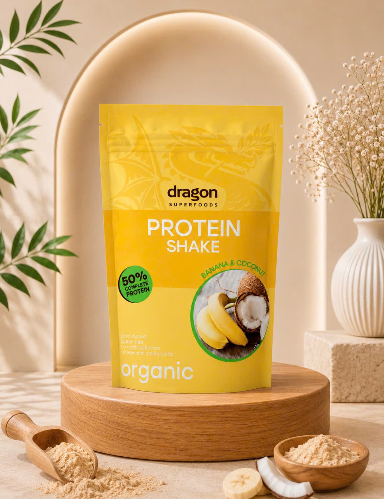 Bột Protein lắc vị chuối dừa Dragon Superfoods