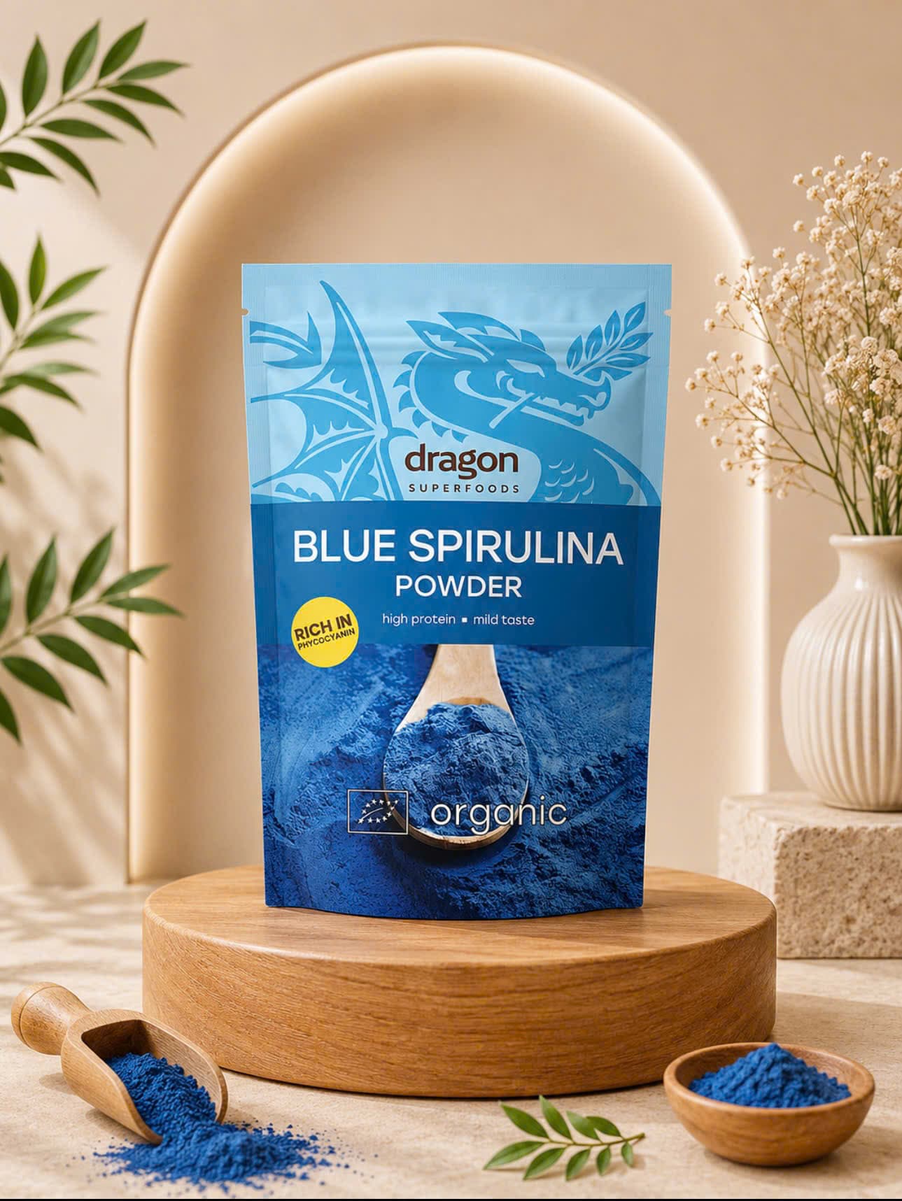 Bột Tảo Blue Spirulina hữu cơ Dragon Superfoods
